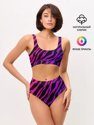 Женские топ и трусы / Похоже на зебру