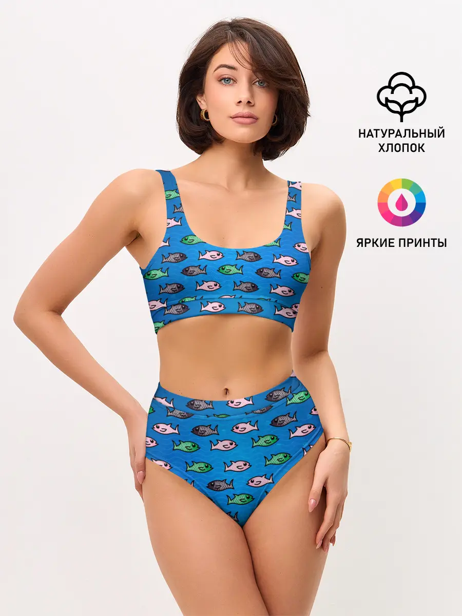 Женские топ и трусы / Рыбки