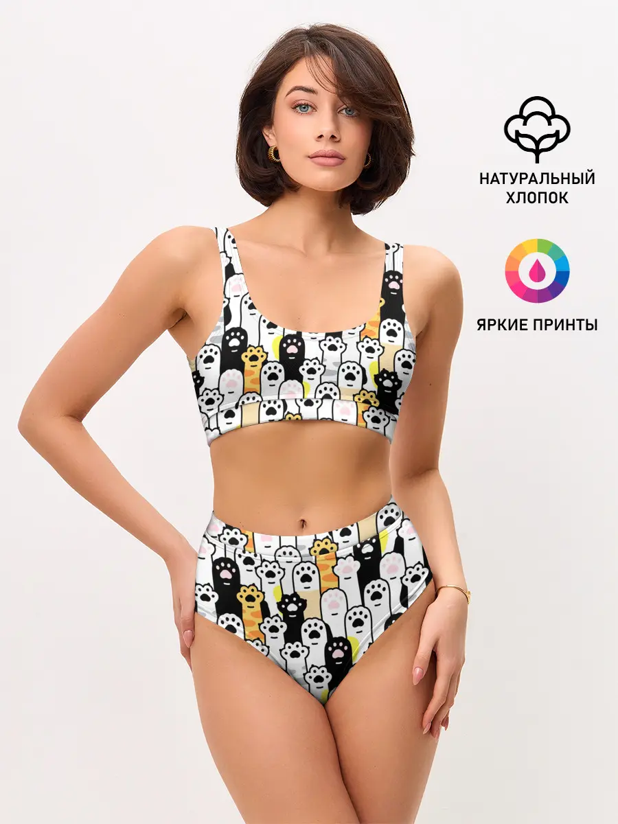 Женские топ и трусы / КОШАЧИЬ ЛАПЫ