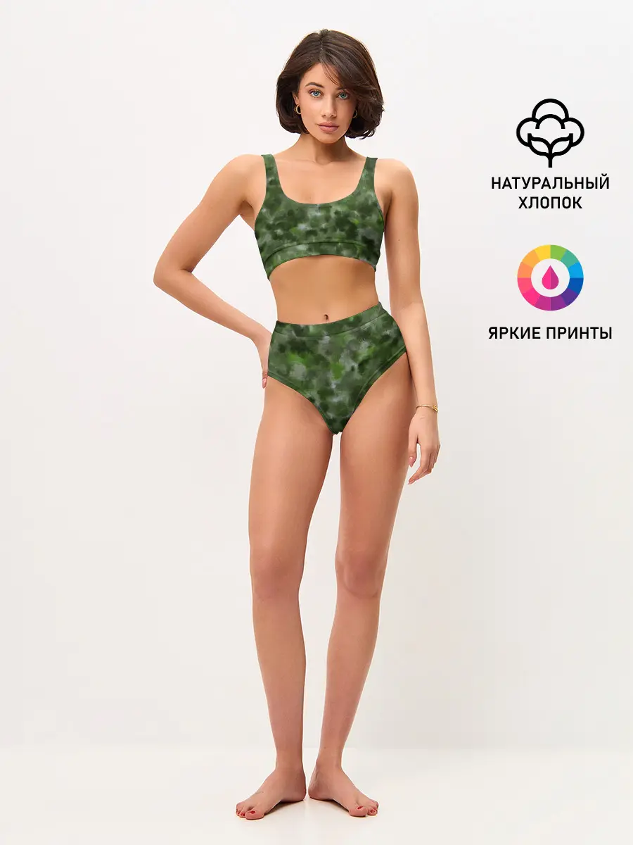 Женские топ и трусы / Canvas Green Camo