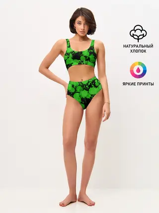 Женские топ и трусы / Зеленые Кляксы