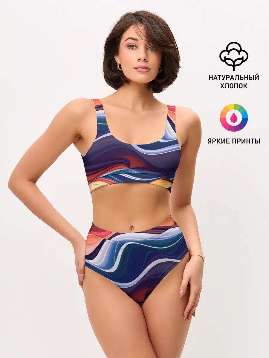 Женские топ и трусы / Colored lines