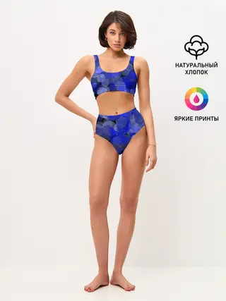 Женские топ и трусы / Синие круги