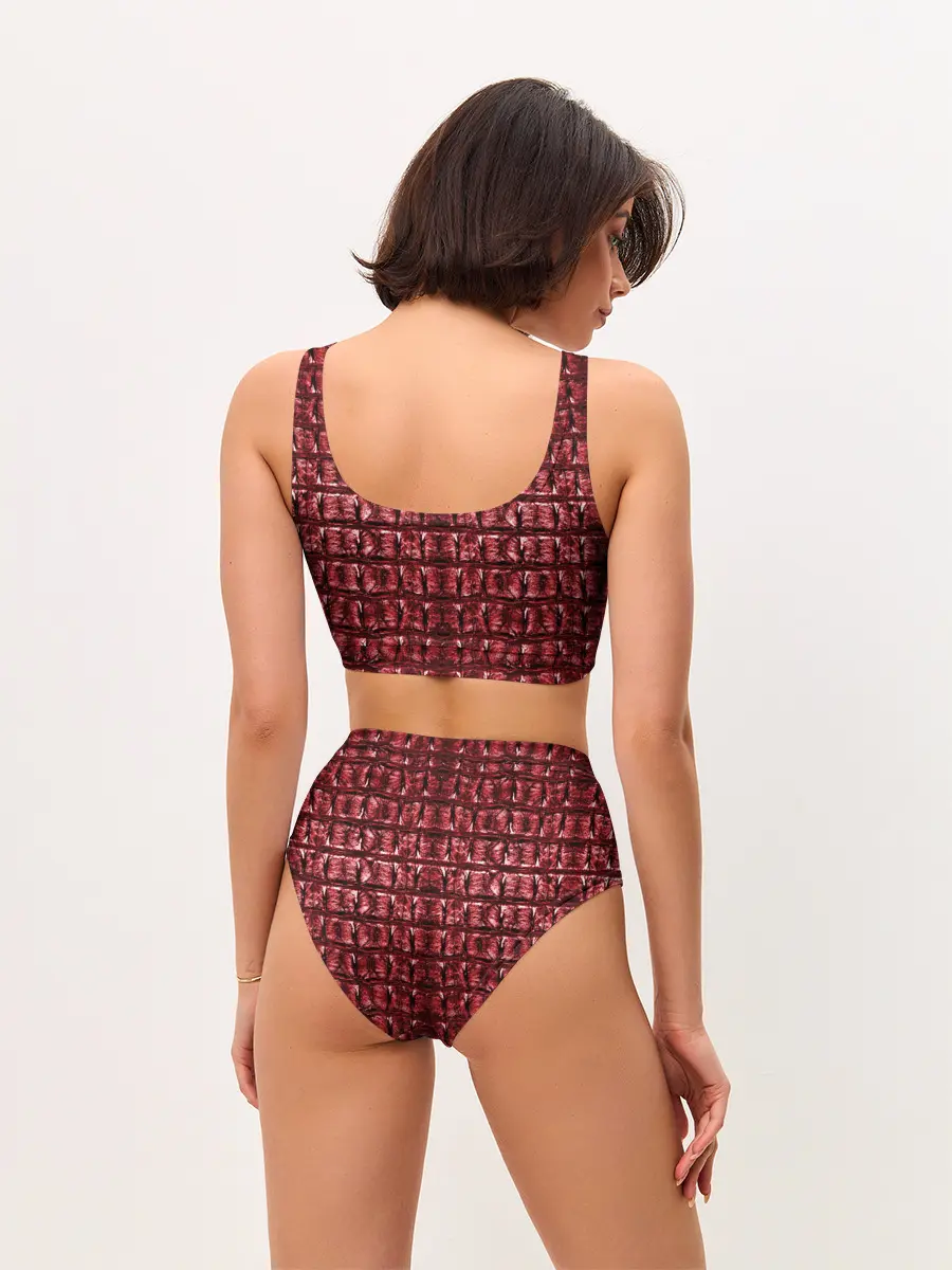 Женские топ и трусы / Текстура аллигатора