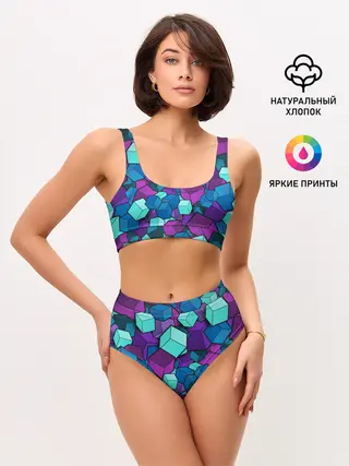 Женские топ и трусы / СИРЕНЕВЫЕ КУБЫ