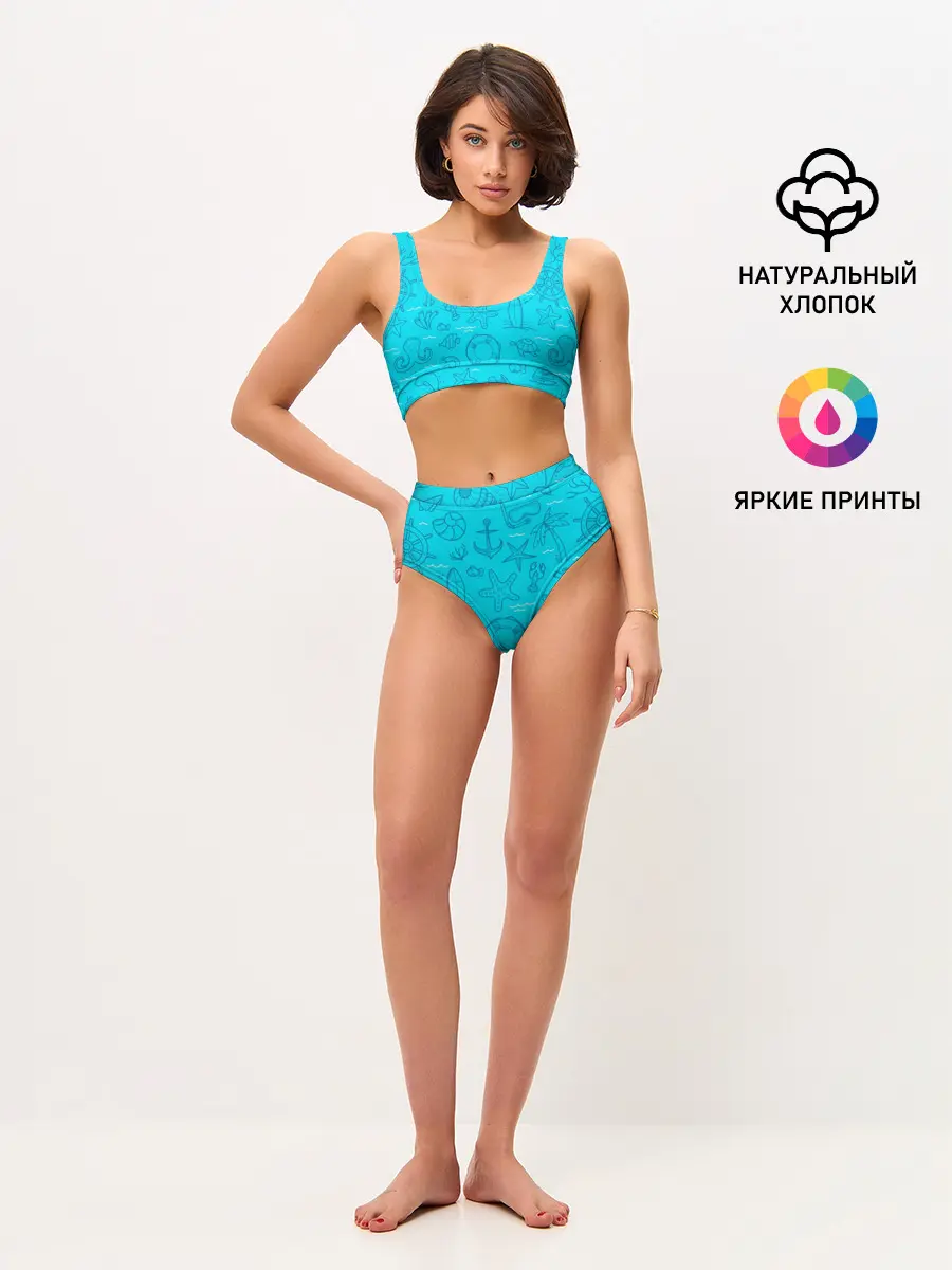 Женские топ и трусы / Морская тема