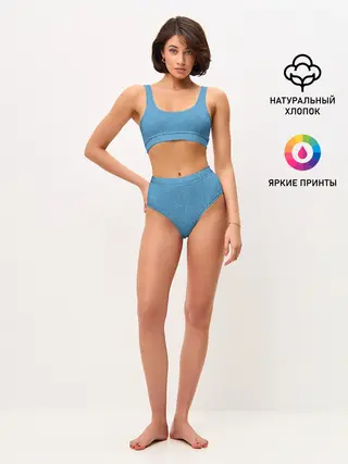 Женские топ и трусы / Рыбки на голубом