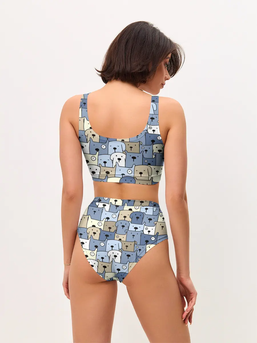 Женские топ и трусы / Собачки рисунок паттерном