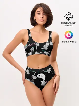 Женские топ и трусы / Акула и серфинг