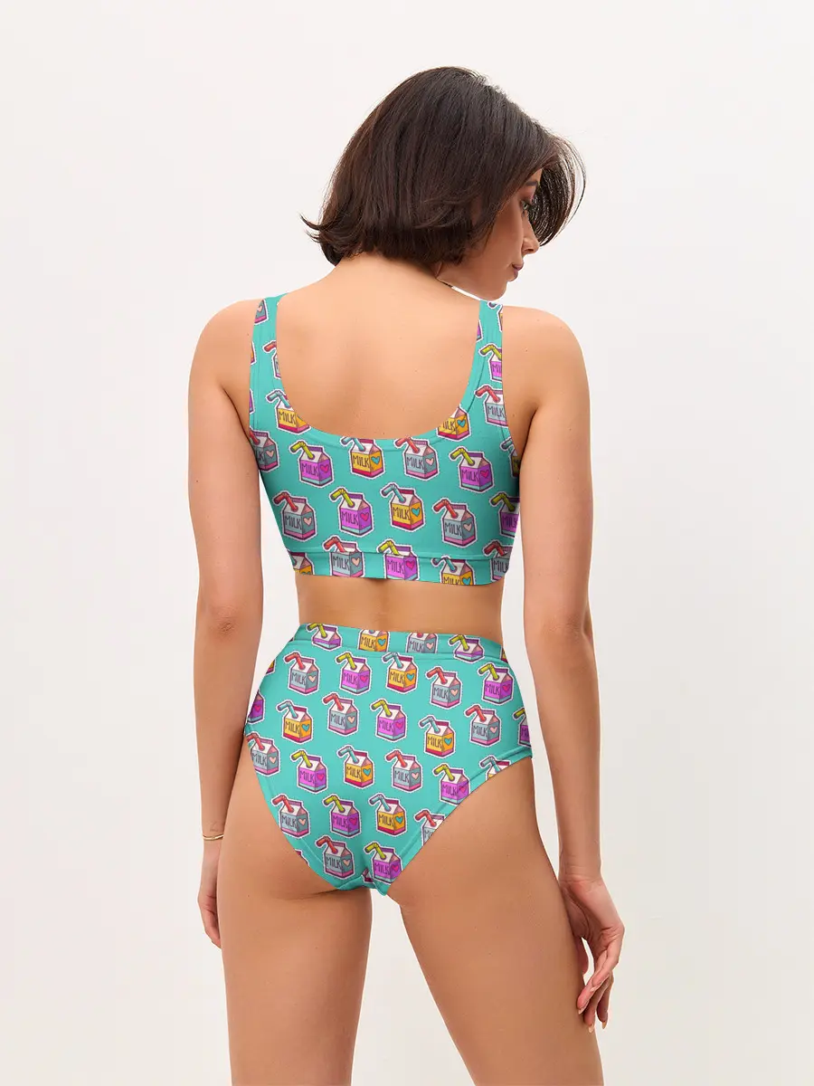 Женские топ и трусы / Коробки молока MILK