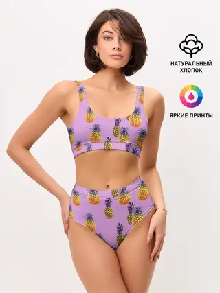 Женские топ и трусы / Ананасы