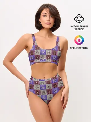 Женские топ и трусы / Медведи на ковре