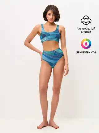 Женские топ и трусы / Морская волна