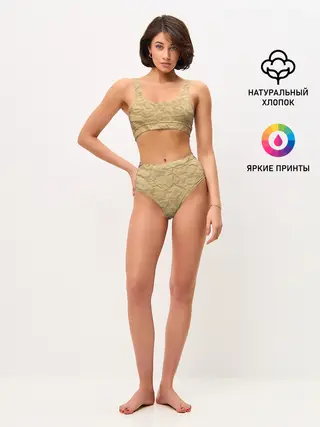 Женские топ и трусы / БУМАЖНАЯ ТЕКСТУРА