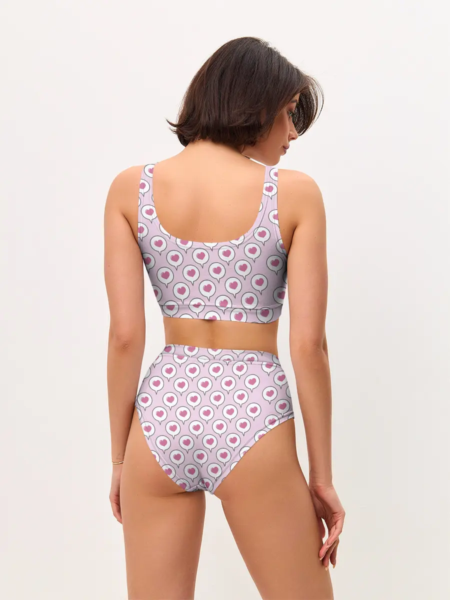 Женские топ и трусы / Сердечки в облачках