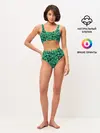 Женские топ и трусы / Зеленый абстрактный узор