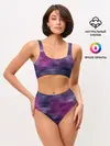 Женские топ и трусы / Фиолетово-бордовый узор