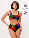 Женские топ и трусы / Яркий геометрический узор