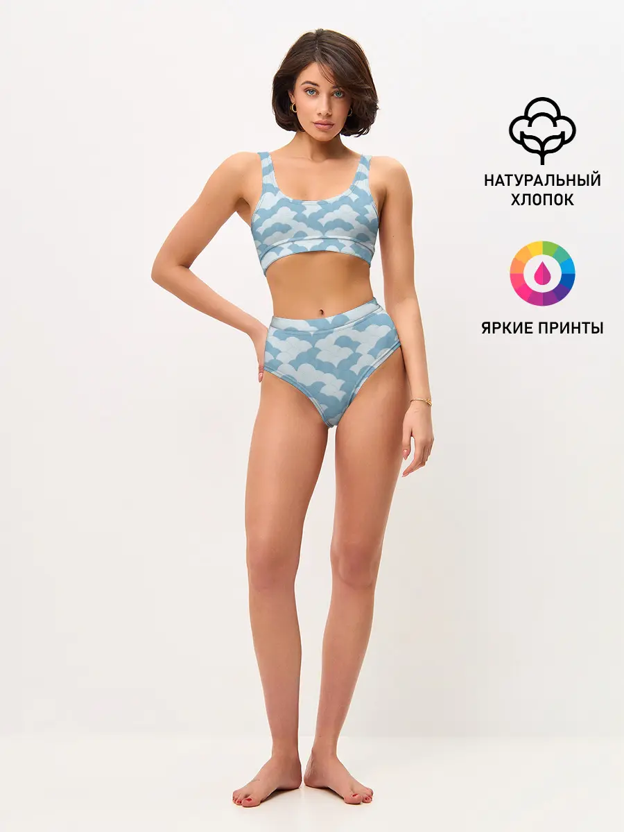 Женские топ и трусы / Абстрактные волны