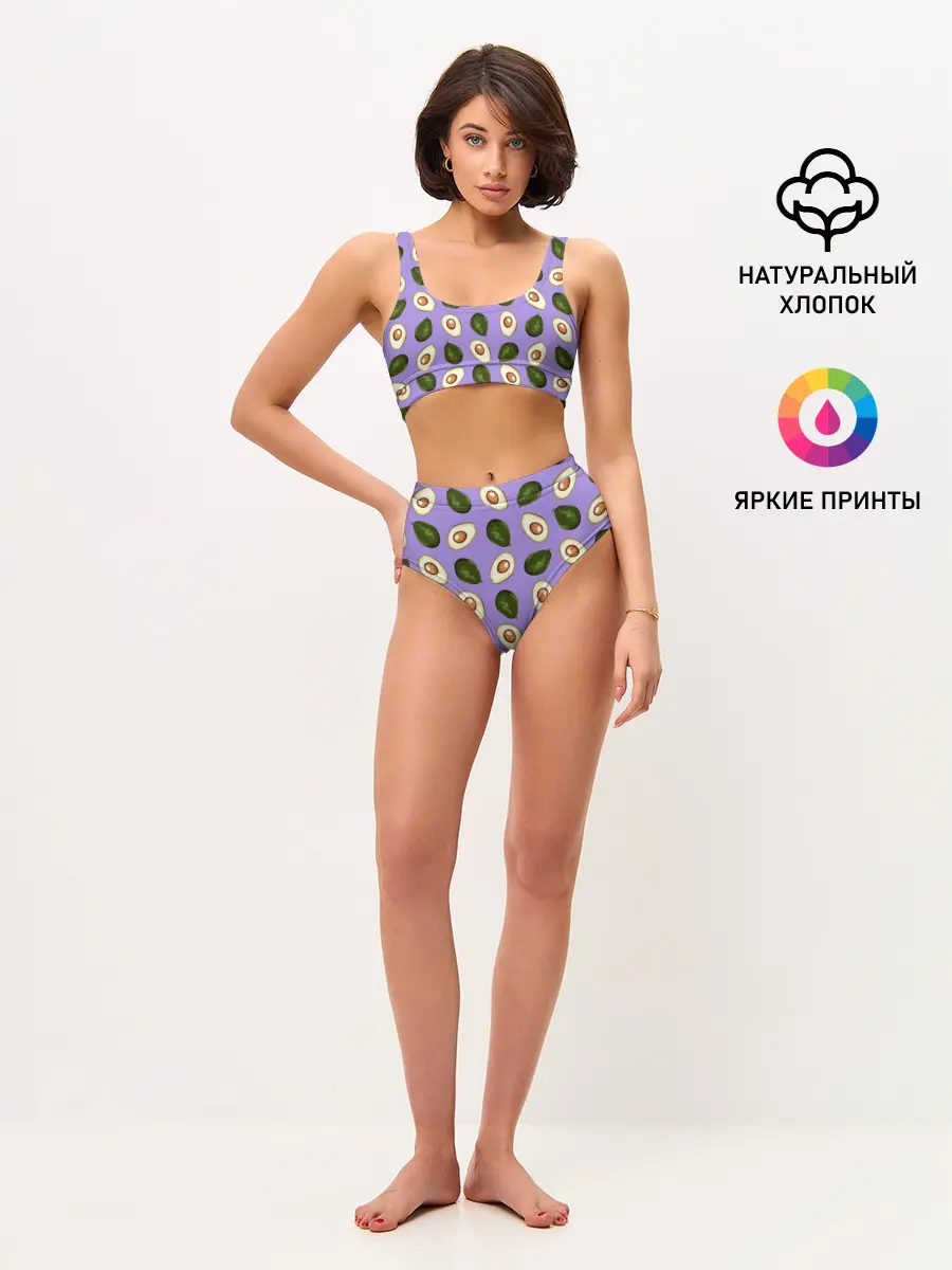 Женские топ и трусы / Авокадо паттерн
