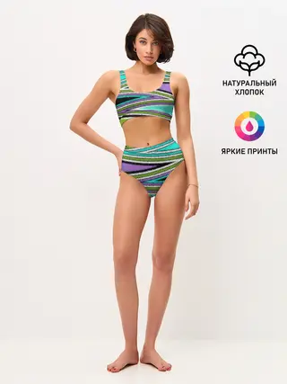 Женские топ и трусы / Абстрактный асимметричный