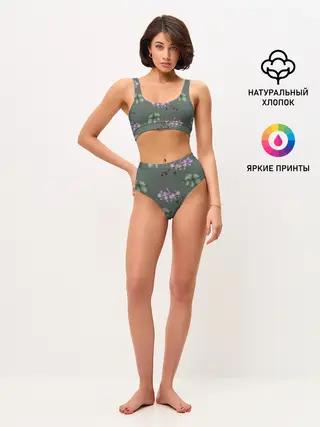 Женские топ и трусы / Розовые орхидеи