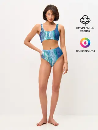 Женские топ и трусы / Водопад красочной пены