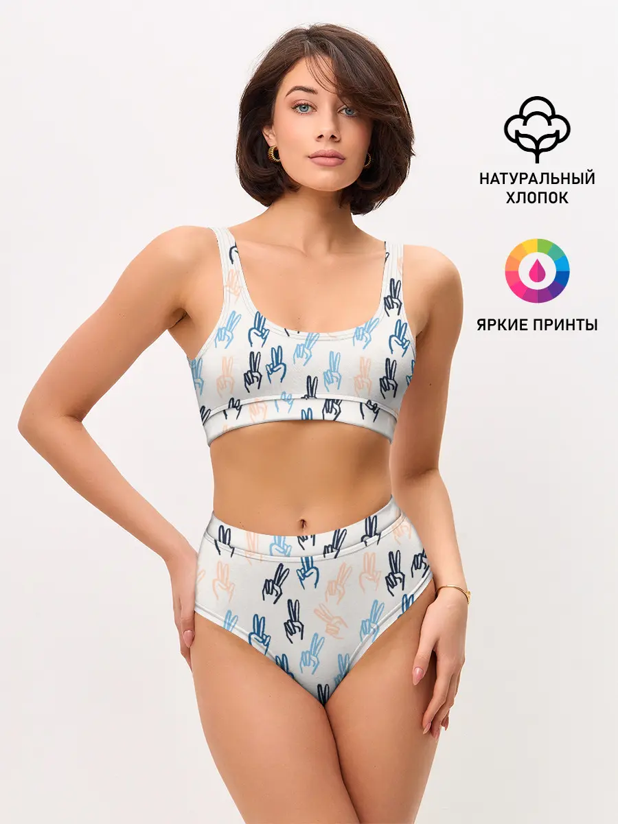 Женские топ и трусы / Знаки победы