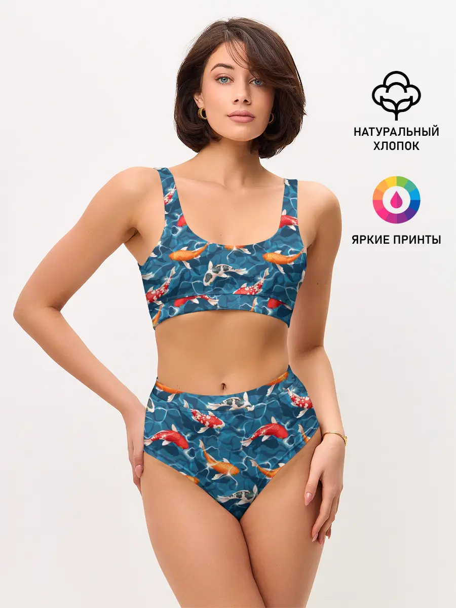 Женские топ и трусы / Японские карпы