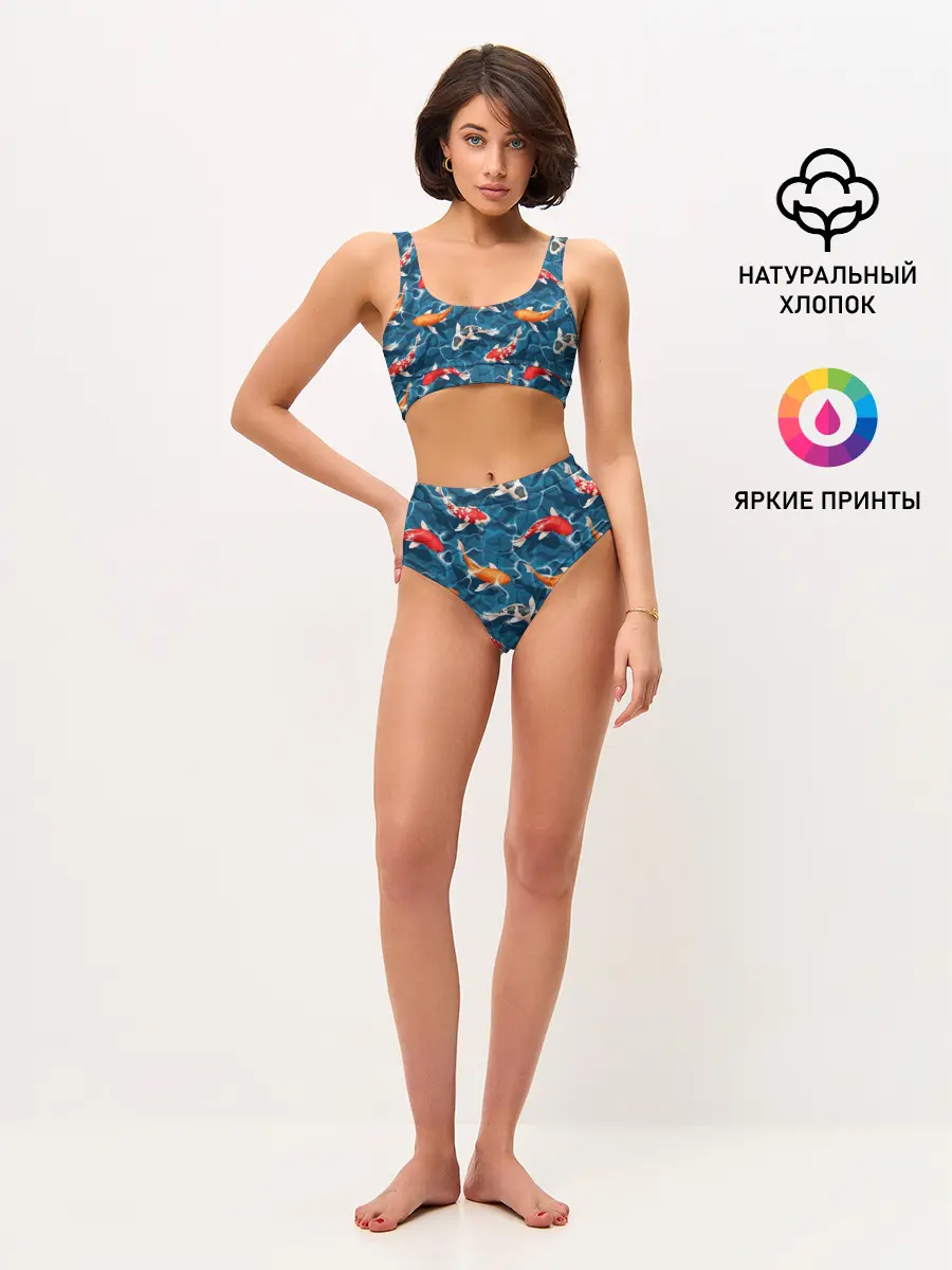 Женские топ и трусы / Японские карпы