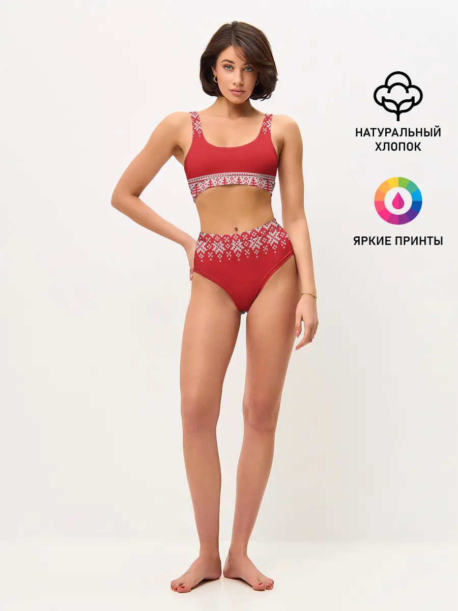 Женские топ и трусы / Зимний лес