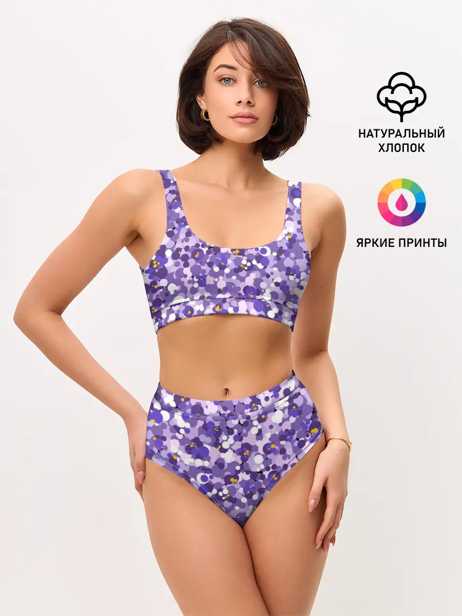 Женские топ и трусы / Анютины глазки узор