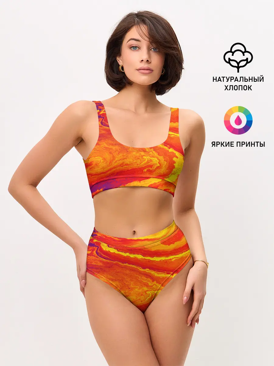Женские топ и трусы / ПЯТНО ЮПИТЕРА | ОРАНЖЕВЫЙ ГРАНЖ
