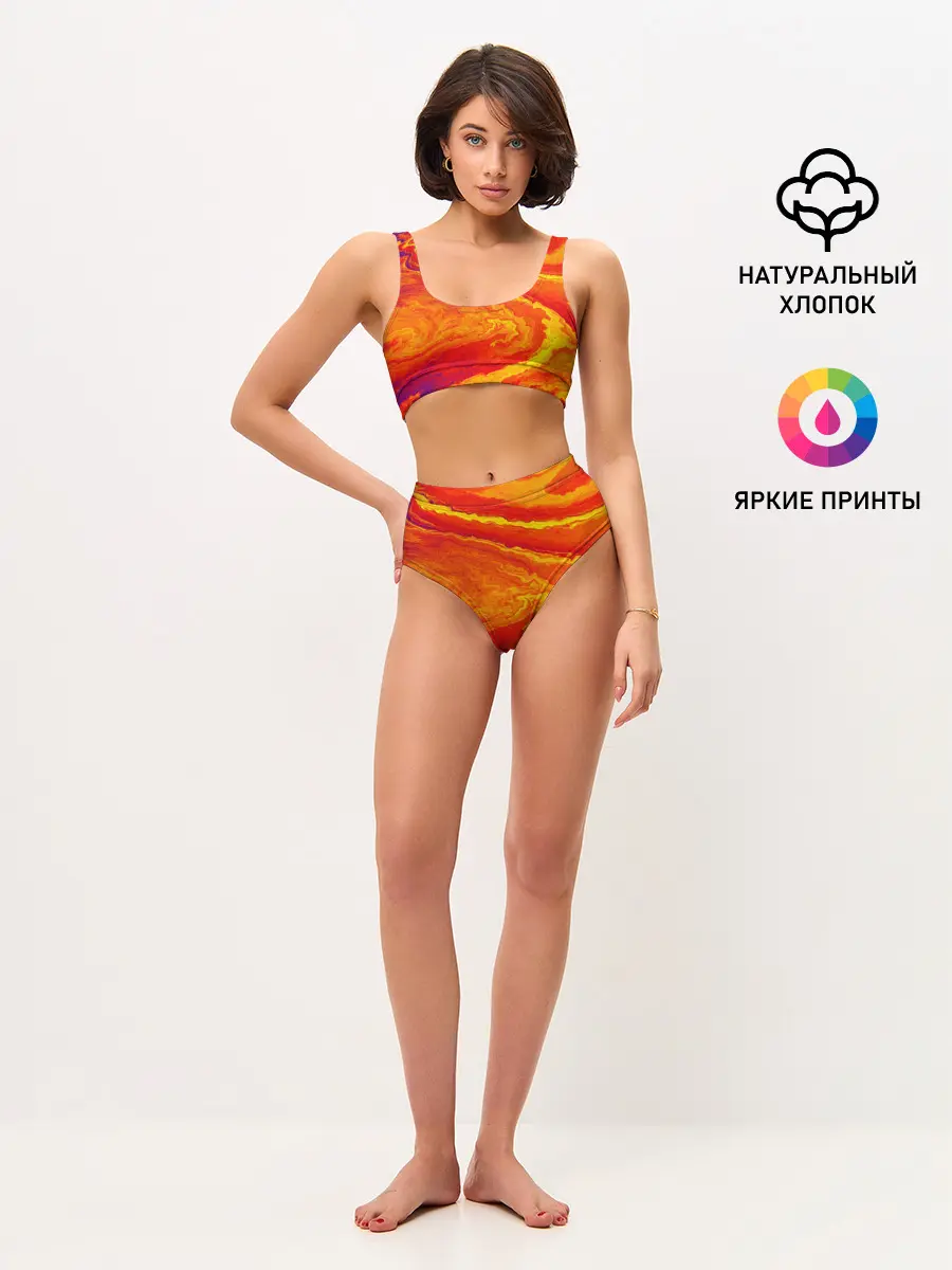 Женские топ и трусы / ПЯТНО ЮПИТЕРА | ОРАНЖЕВЫЙ ГРАНЖ