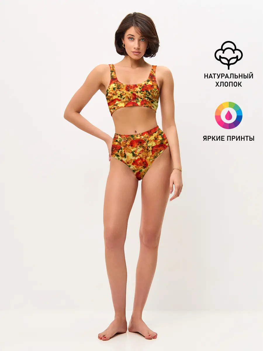 Женские топ и трусы / Пицца с грибами