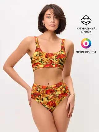 Женские топ и трусы / Пицца с грибами