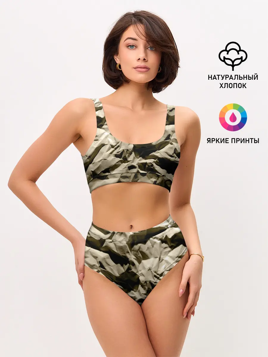 Женские топ и трусы / Мягкая мятая бумага