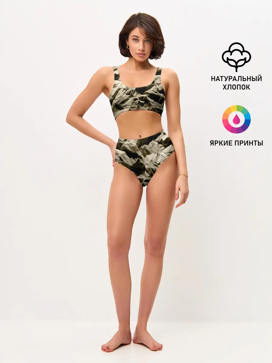 Женские топ и трусы / Мягкая мятая бумага