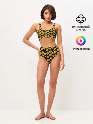 Женские топ и трусы / Психоделические смайлы