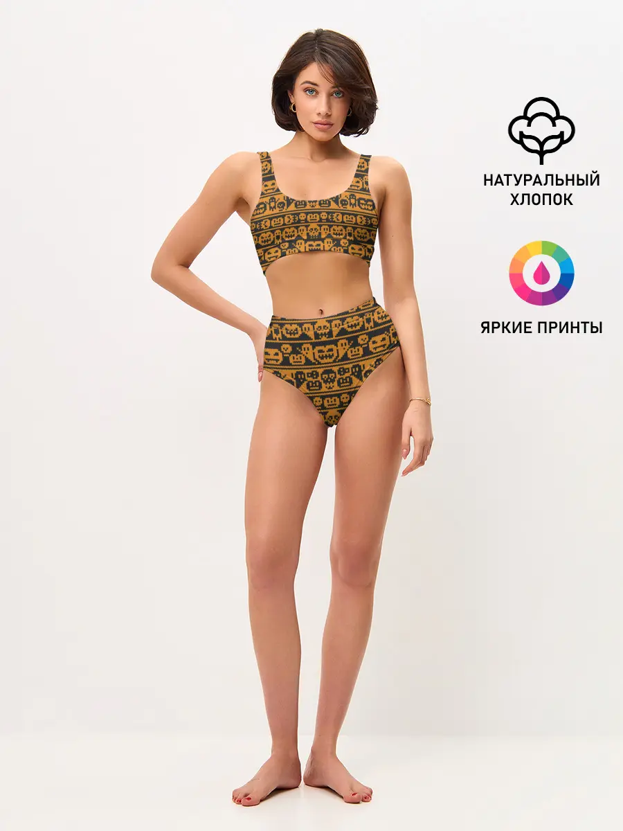 Женские топ и трусы / Свитер с тыквами