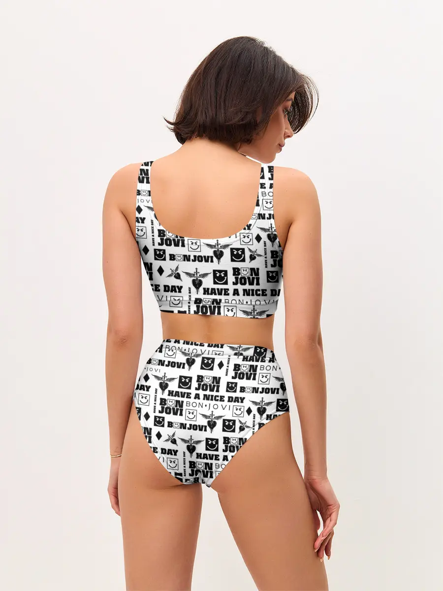 Женские топ и трусы / BON JOVI ЛОГОБОМБИНГ | БОН ДЖОВИ ПАТТЕРН
