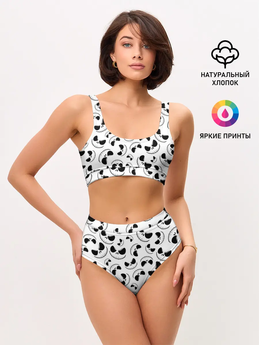 Женские топ и трусы / Джек Скеллингтон паттерн лицо