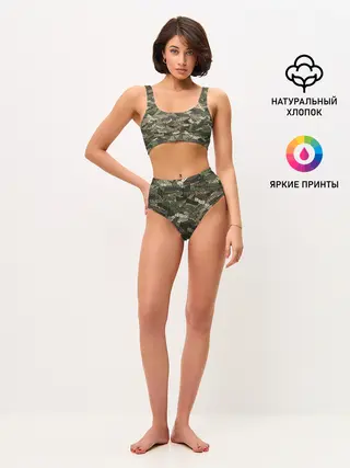Женские топ и трусы / Именной камуфляж Миша