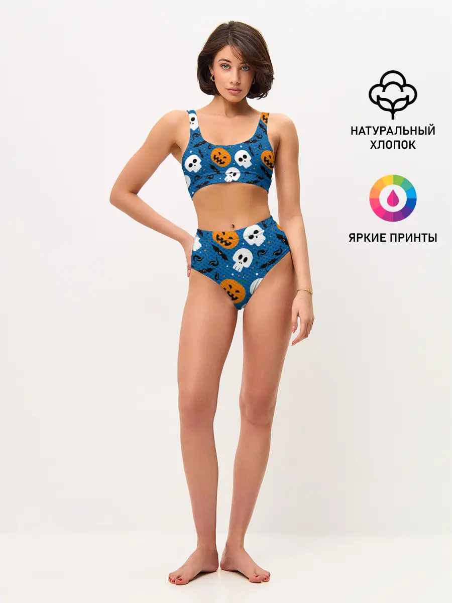 Женские топ и трусы / ЧЕРЕПА И ТЫКВЫ | HALLOWEEN
