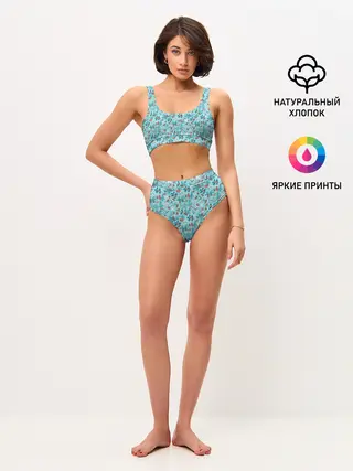 Женские топ и трусы / Зимний Лесной Пейзаж