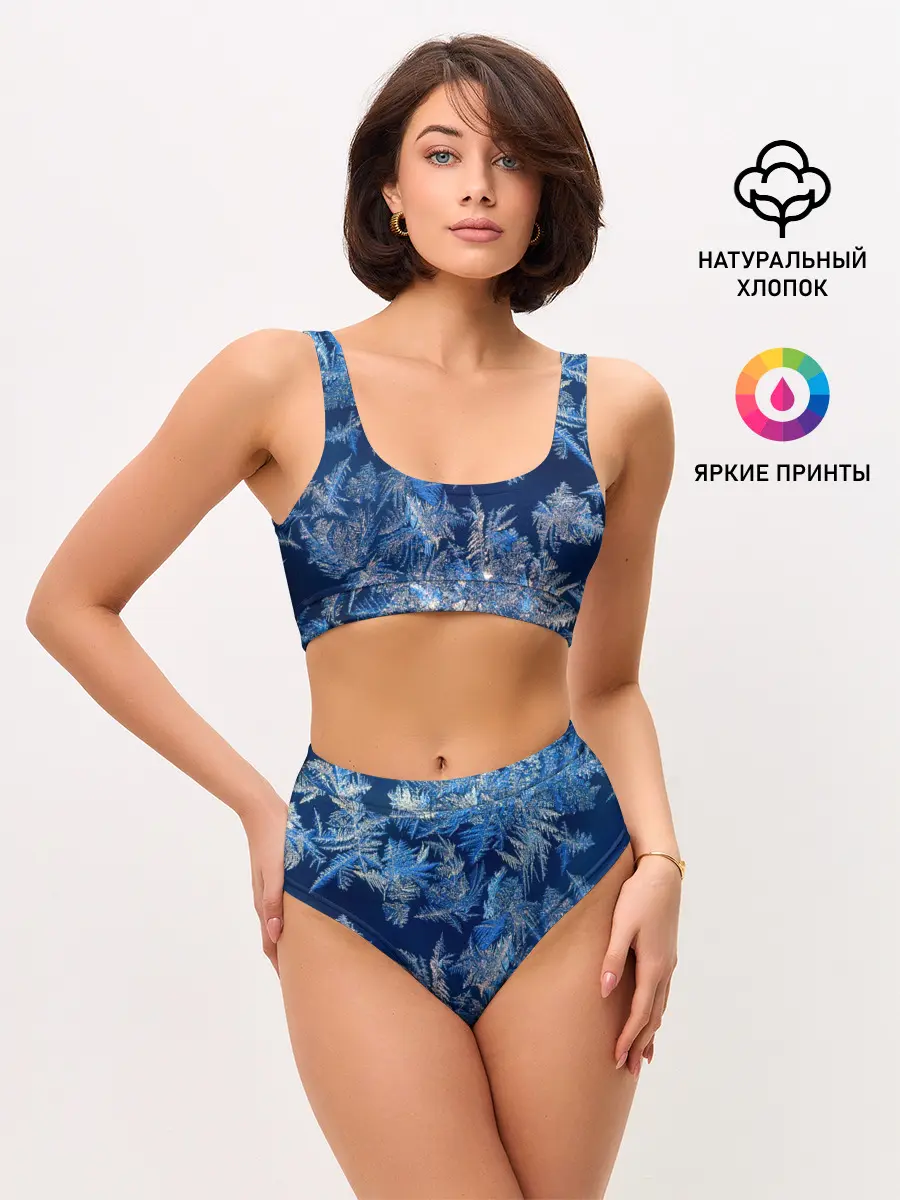 Женские топ и трусы / Снежинки макро snowflakes macro