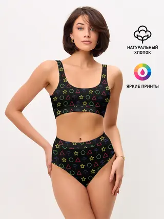 Женские топ и трусы / ИГРА В КАЛЬМАРА, ФИГУРКИ ИГРЫ, ПЕЧЕНЬЕ