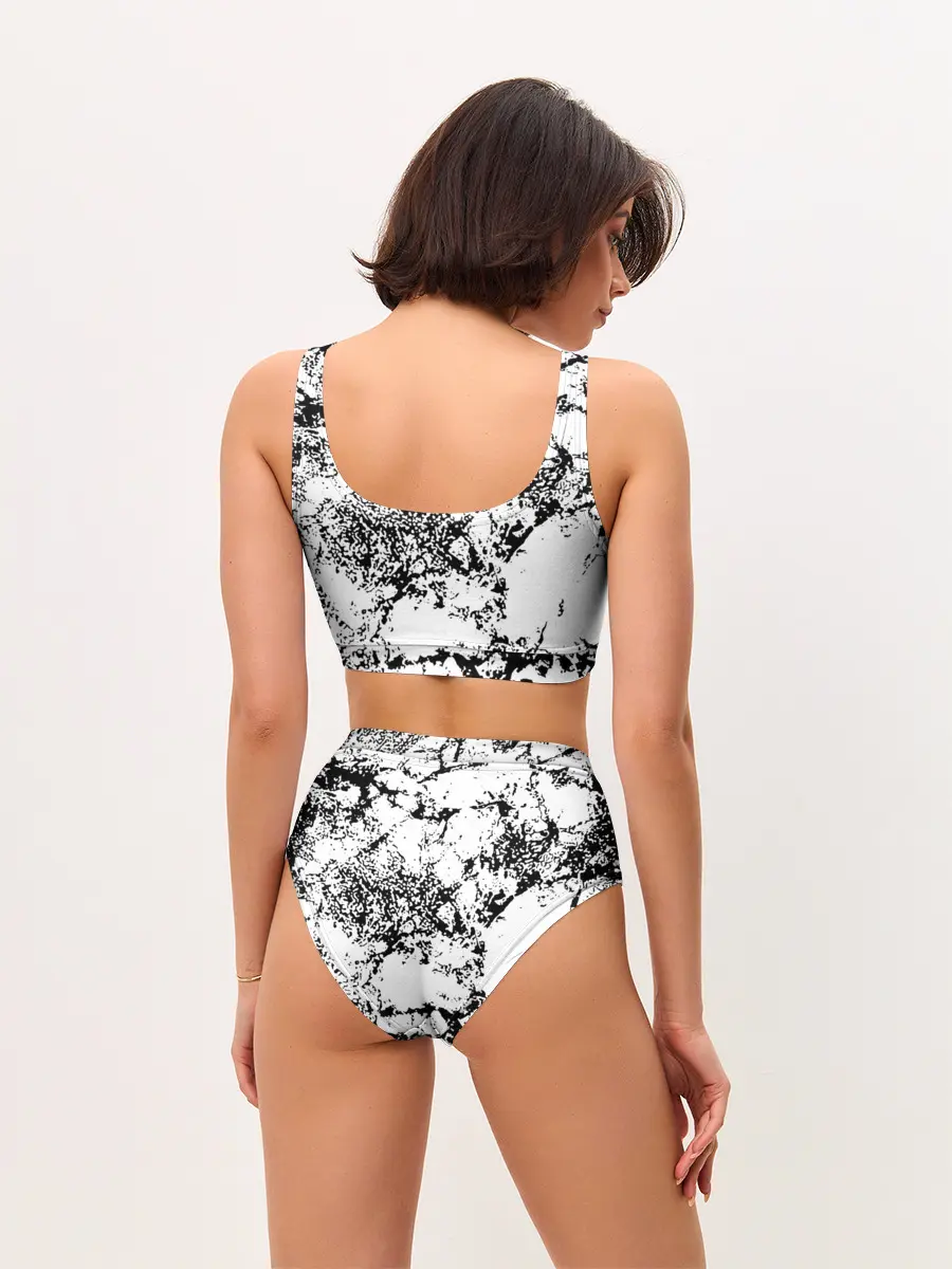 Женские топ и трусы / Эффект линогравюры