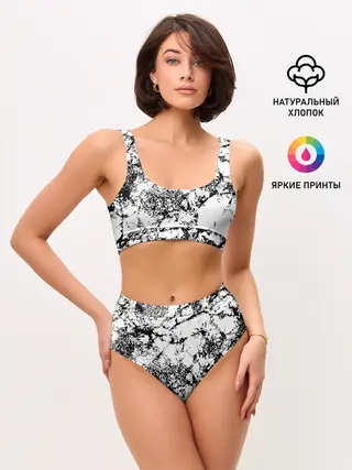 Женские топ и трусы / Эффект линогравюры