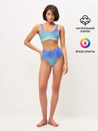 Женские топ и трусы / Небесная синева